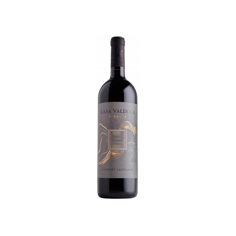 Garrafa do vinho tinto Casa Valduga Terroir Cabernet Sauvignon, com coloração intensa e aromas complexos, ideal para pratos robustos.