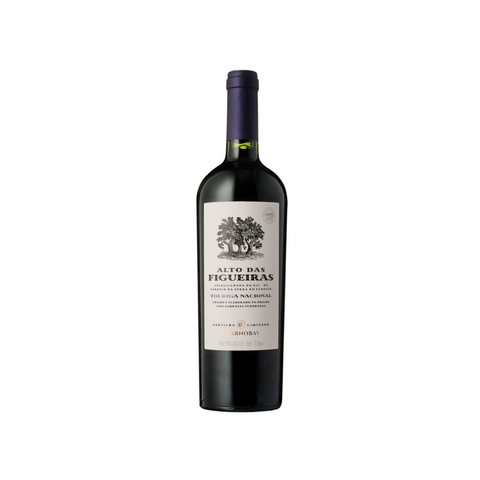 Garrafa do Czarnobay Alto das Figueiras Touriga Nacional, com coloração rubi profunda e rótulo elegante, ideal para jantares requintados.